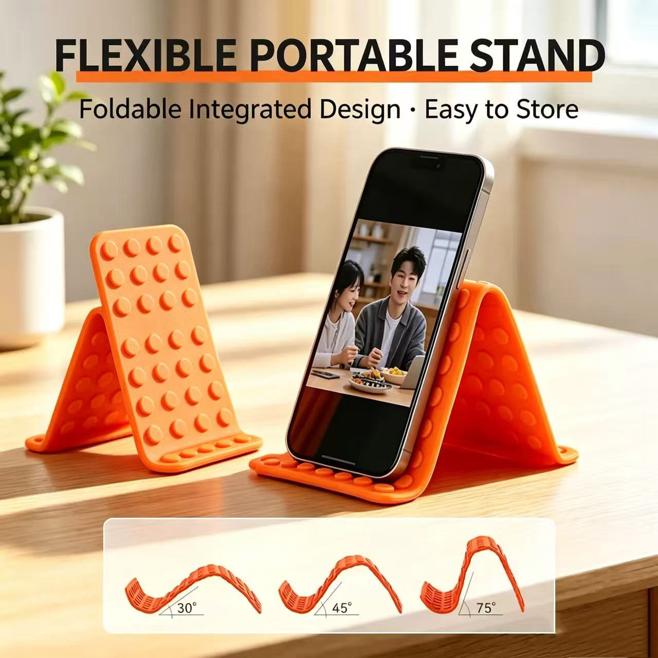 Tablet Stand Accessories - Tragbarer Universeller Telefonständer Winkelverstellbarer Silikon-Desktop-Tablet-Laptop-Halter Faltbare
