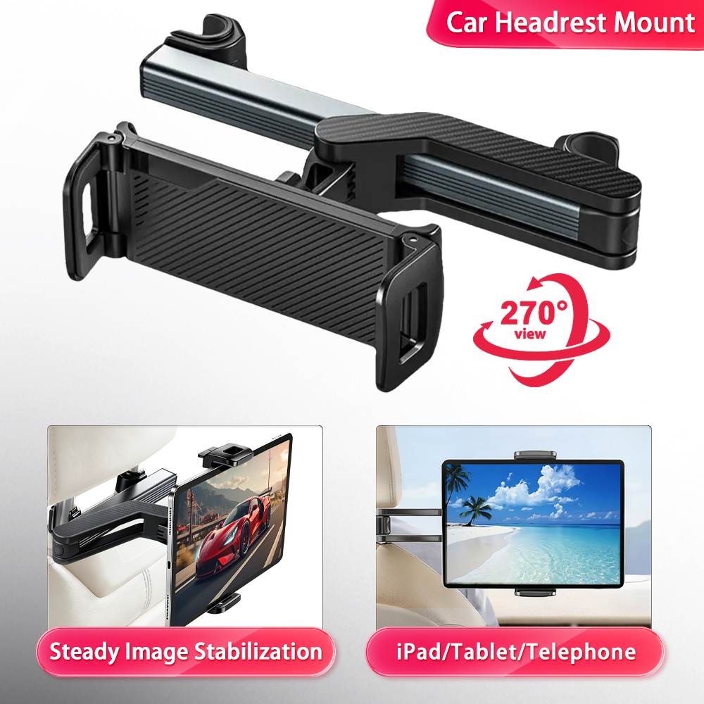 Tablet Car Mount - Verbesserte Teleskop-Auto-Rücksitz-Kopfstützenhalterung für Telefon und Tablet