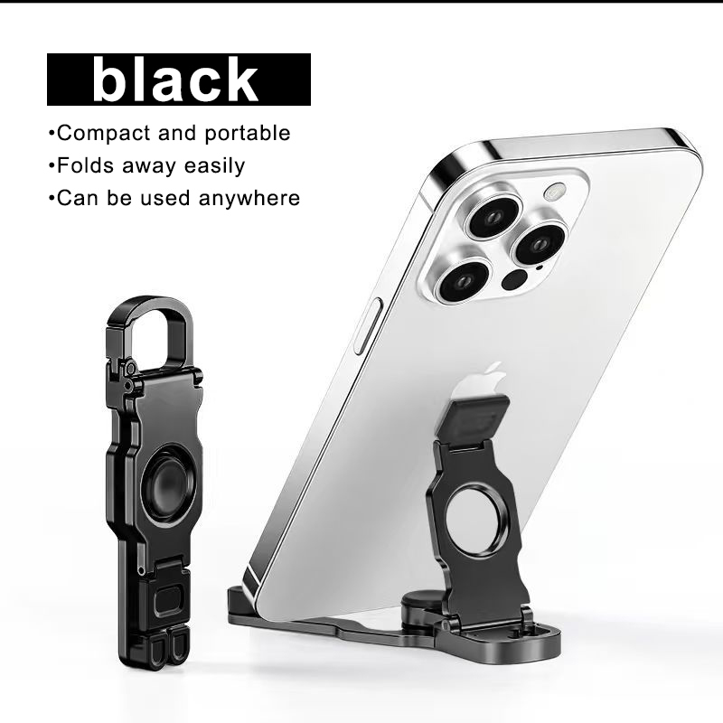 Tablet Stand Accessories - Tragbarer Fidget-Spinner-Handyhalter, 360° drehbar, faltbarer Schlüsselanhänger-Ständer