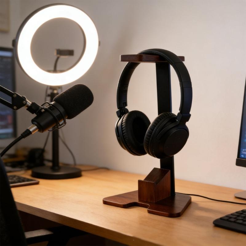 Android Tablet Gaming Accessories - Flexibler Gaming-Zubehörständer aus Holz hält Soundgeräte