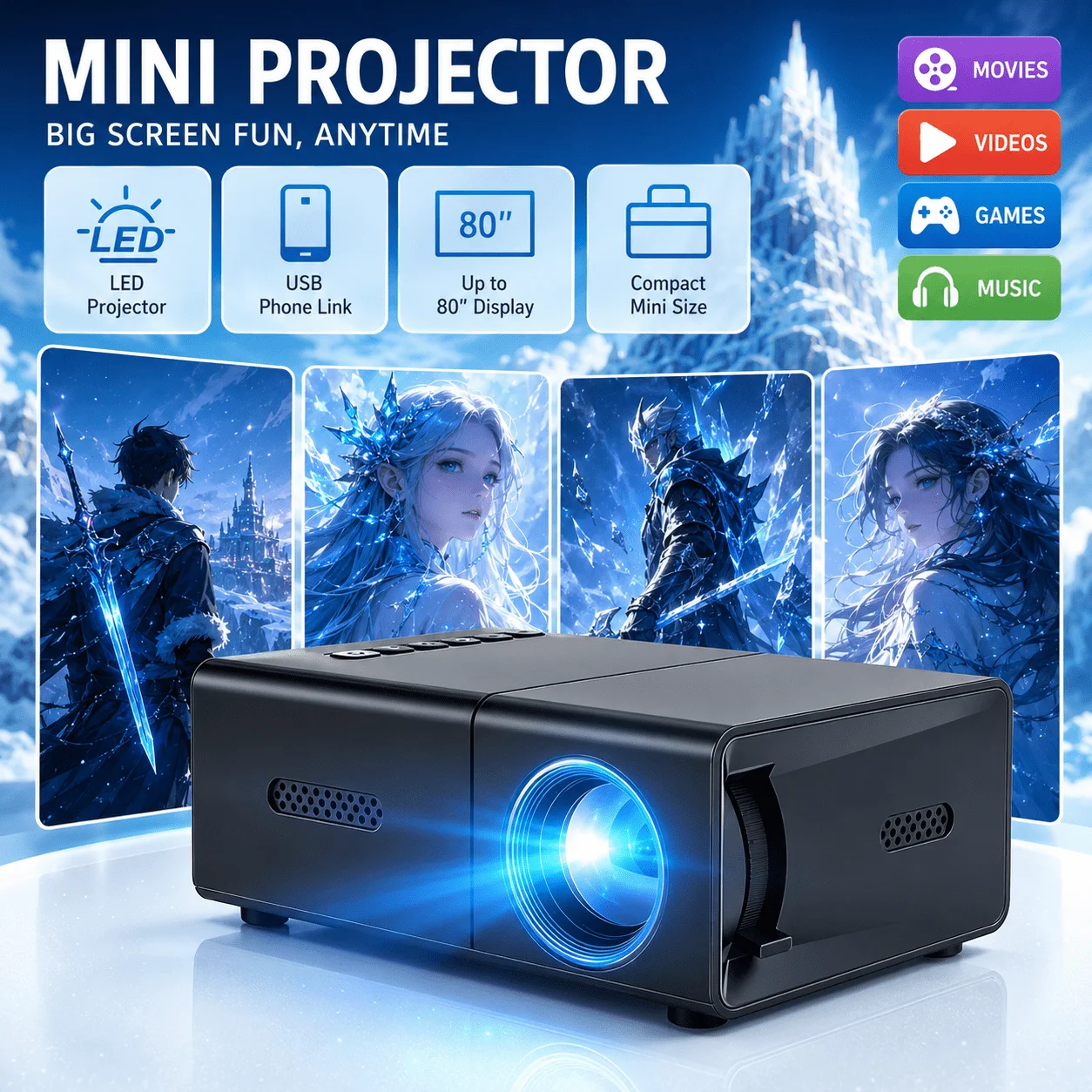 Mini tragbarer Projektor, komp – Android Tablet Gaming Accessories Bewertung und Preis