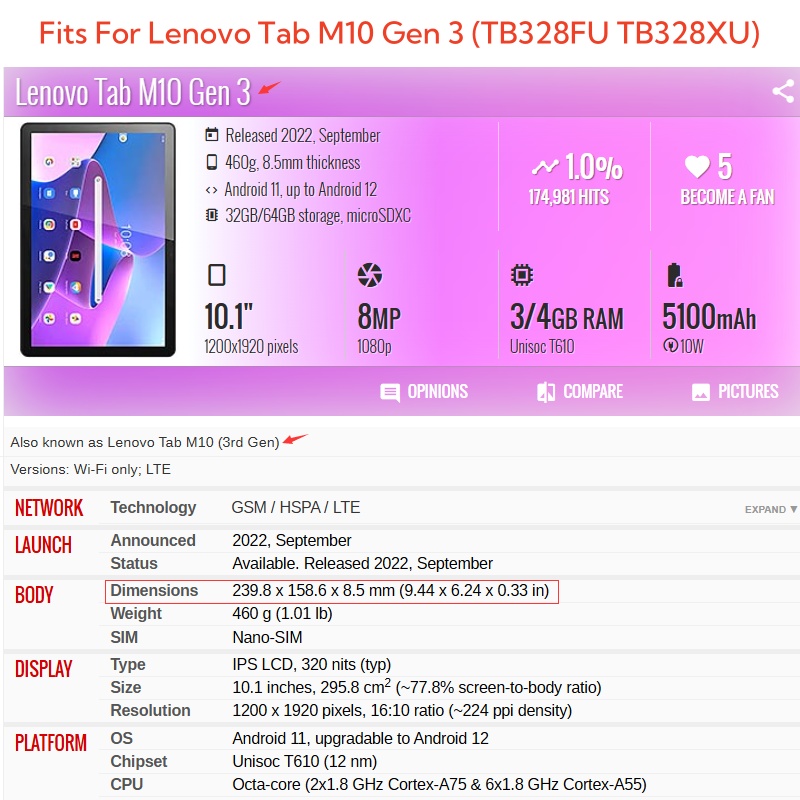 Für Lenovo Tab M10 3rd Gen 10, – Lenovo Tablet M10 Accessories Bewertung und Preis